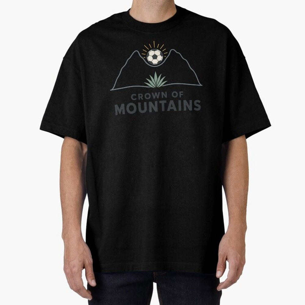 Crown of Mountains Oversized T-Shirt Capture Stadium Memories from Match Day Hype around FIFA World Cup 2026, Cristiano Ronaldo, Spain, Football Passion, Legendary Performances, Festival Vibes and Supporter Community; Made for Collectors Who Enjoy