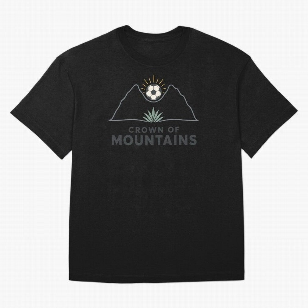 Crown of Mountains Oversized T-Shirt Capture Stadium Memories from Match Day Hype around FIFA World Cup 2026, Cristiano Ronaldo, Spain, Football Passion, Legendary Performances, Festival Vibes and Supporter Community; Made for Collectors Who Enjoy