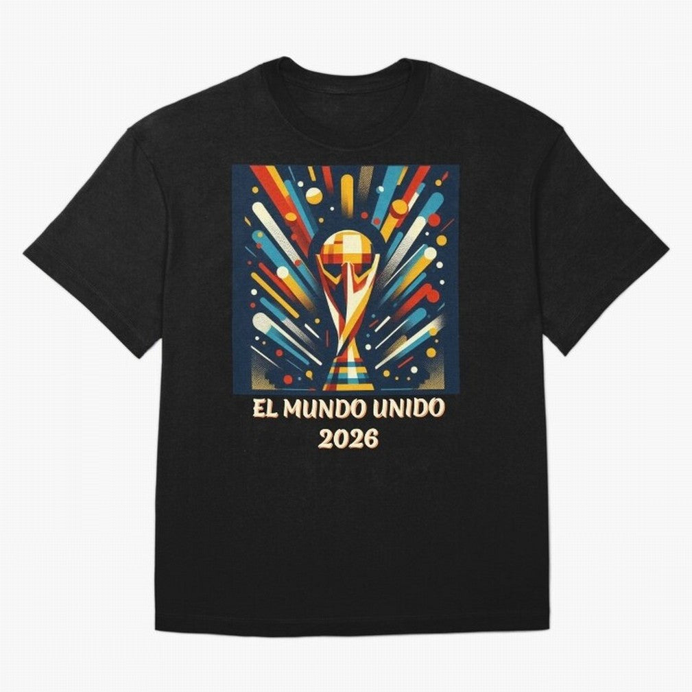 2026 World Cup The United World - Modern Geometric Art Oversized T-Shirt Keep the Match Day Mood of Global Football Passion for FIFA World Cup 2026 Group Stage, with Neymar, Haaland and Cristiano Ronaldo, England and Germany, Game Day Rituals,