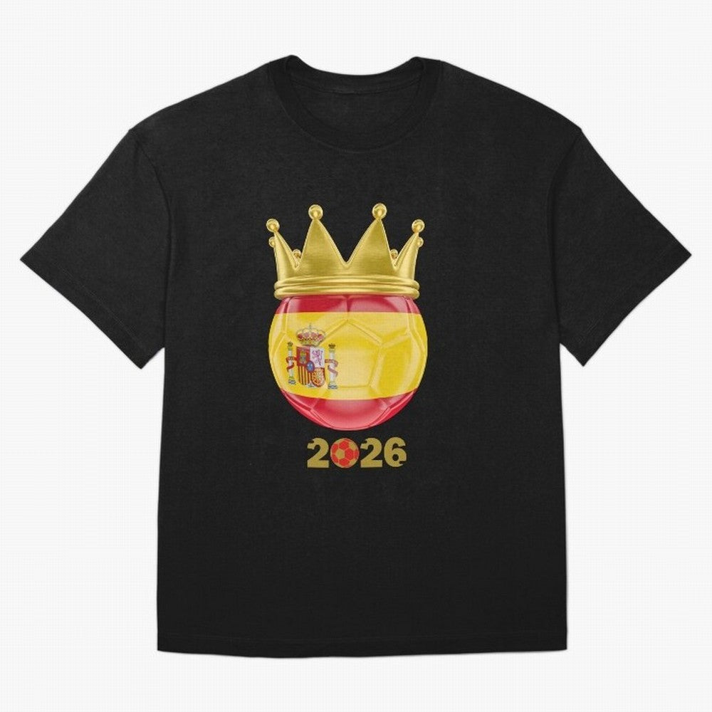 Spain Football Champion Crown 2026 Oversized T-Shirt Celebrate the Next Chapter of the FIFA World Cup 2026 Journey through Messi Highlights, Argentina Pride, Worldwide Fan Energy, Dramatic Goals, Stadium Lights and Championship Celebrations;