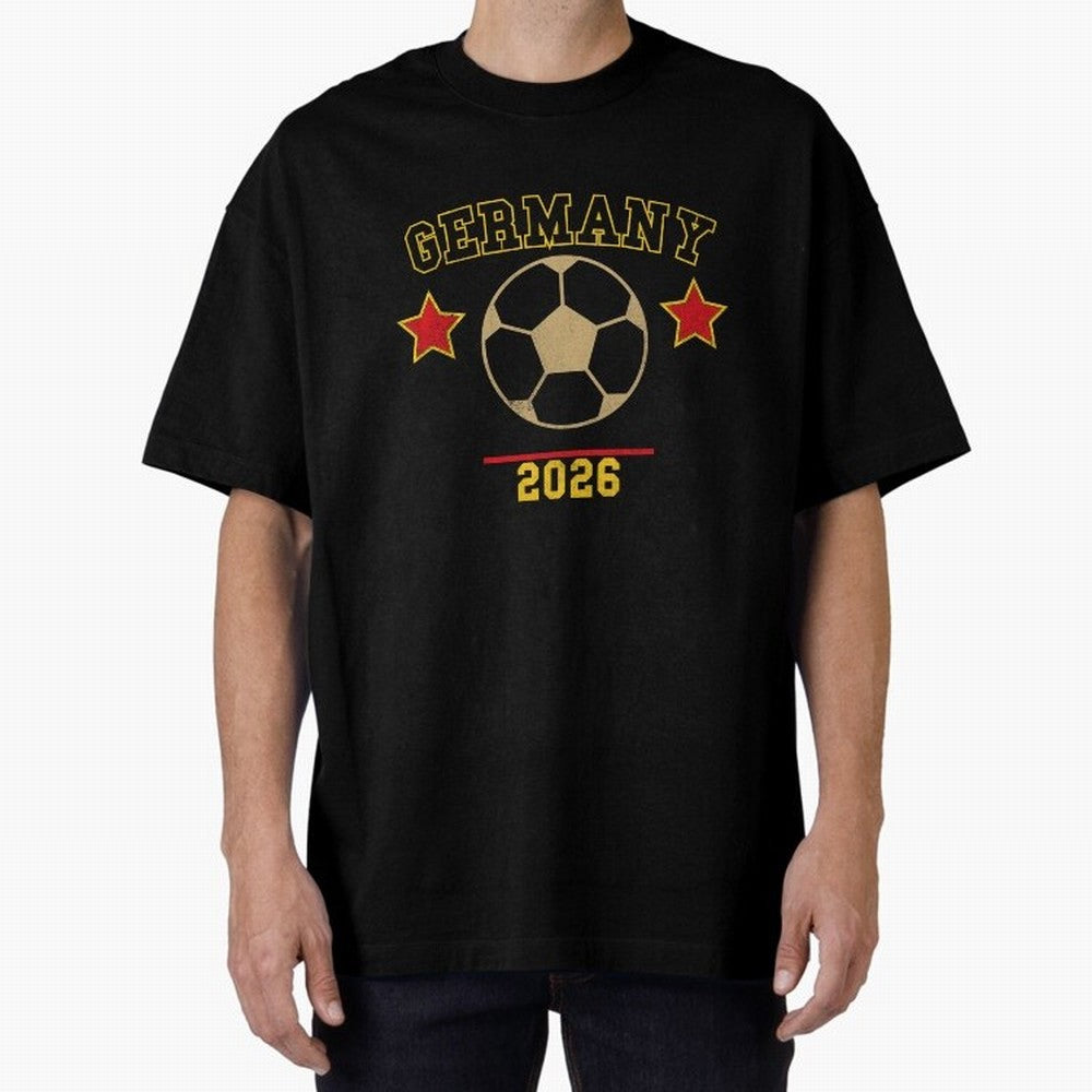 Germany 2026 ¡ª Vintage Soccer Tee Oversized T-Shirt Bring Retro Soccer Energy to the FIFA World Cup 2026 Journey through Messi, Neymar and Mbappe Highlights, Argentina and Brazil Pride, Fan Favorite Moments, National Team Passion, Big Match Drama