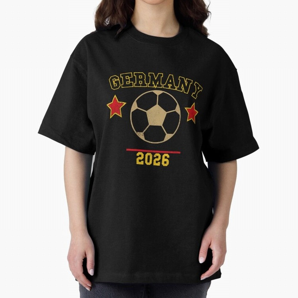 Germany 2026 ¡ª Vintage Soccer Tee Oversized T-Shirt Bring Retro Soccer Energy to the FIFA World Cup 2026 Journey through Messi, Neymar and Mbappe Highlights, Argentina and Brazil Pride, Fan Favorite Moments, National Team Passion, Big Match Drama