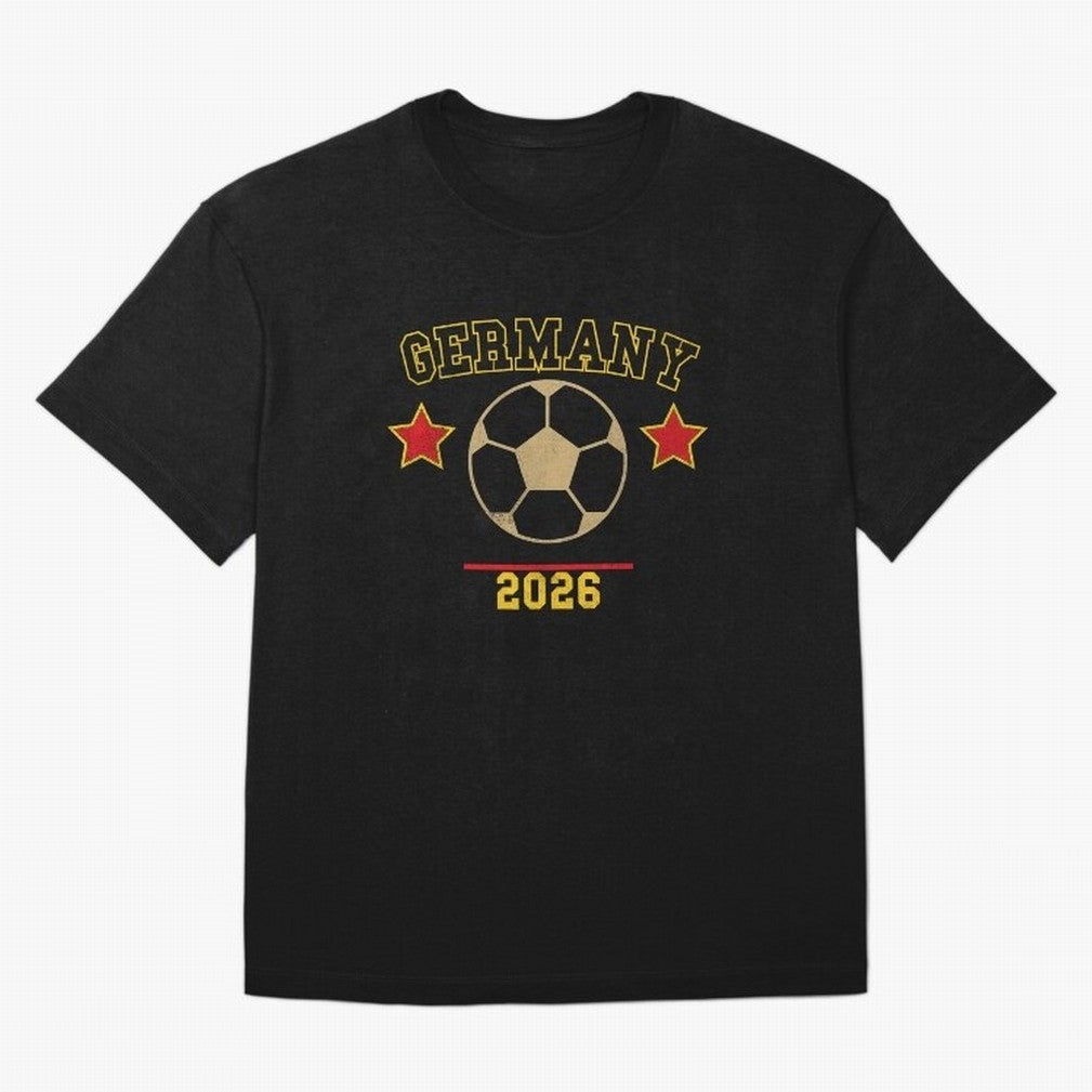 Germany 2026 ¡ª Vintage Soccer Tee Oversized T-Shirt Bring Retro Soccer Energy to the FIFA World Cup 2026 Journey through Messi, Neymar and Mbappe Highlights, Argentina and Brazil Pride, Fan Favorite Moments, National Team Passion, Big Match Drama