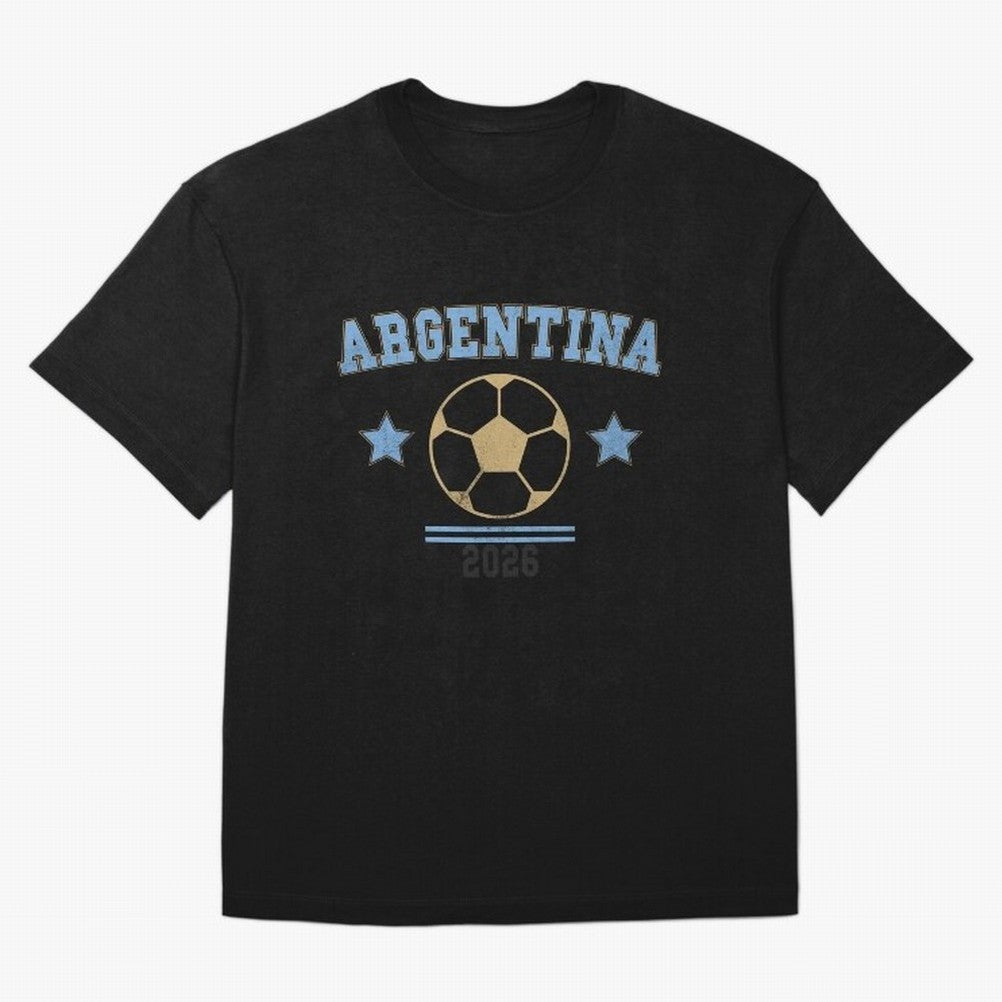 Argentina 2026 ¡ª Vintage Soccer Tee Oversized T-Shirt Feel the Roar of Match Day Hype around FIFA World Cup 2026, Messi and Cristiano Ronaldo, Argentina and Brazil, Football History, Final Match Energy, Crowd Noise and Once in a Lifetime Moments;