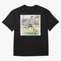Dynamic Soccer Power Kick - Blue & White Jersey Style Oversized T-Shirt Capture Global Football Passion for FIFA World Cup 2026, Made for Mbappe and Neymar, Spain, Tournament Hype, Historic Matchups, Family Viewing Parties and Global Sports Pride;