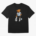 Argentina Soccer Bear World Cup Teddy Bear Oversized T-Shirt Relive the Noise and Pride of Global Football Passion for FIFA World Cup 2026 USA Canada Mexico, Driven by Messi and Cristiano Ronaldo, Portugal, Spain and Germany, Fan Favorite Moments,