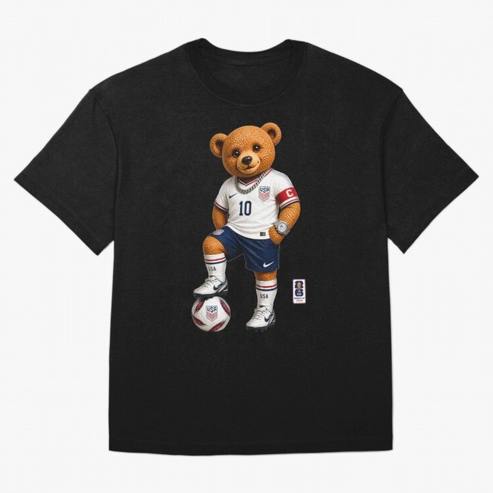 USA Soccer Bear World Cup 2026 Teddy Bear Oversized T-Shirt Feel the Trophy Chase of Match Day Hype around FIFA World Cup 2026, Neymar, Haaland and Cristiano Ronaldo, Brazil, Goal Celebration Energy, Supporter Heritage, Football Icons and Worldwide