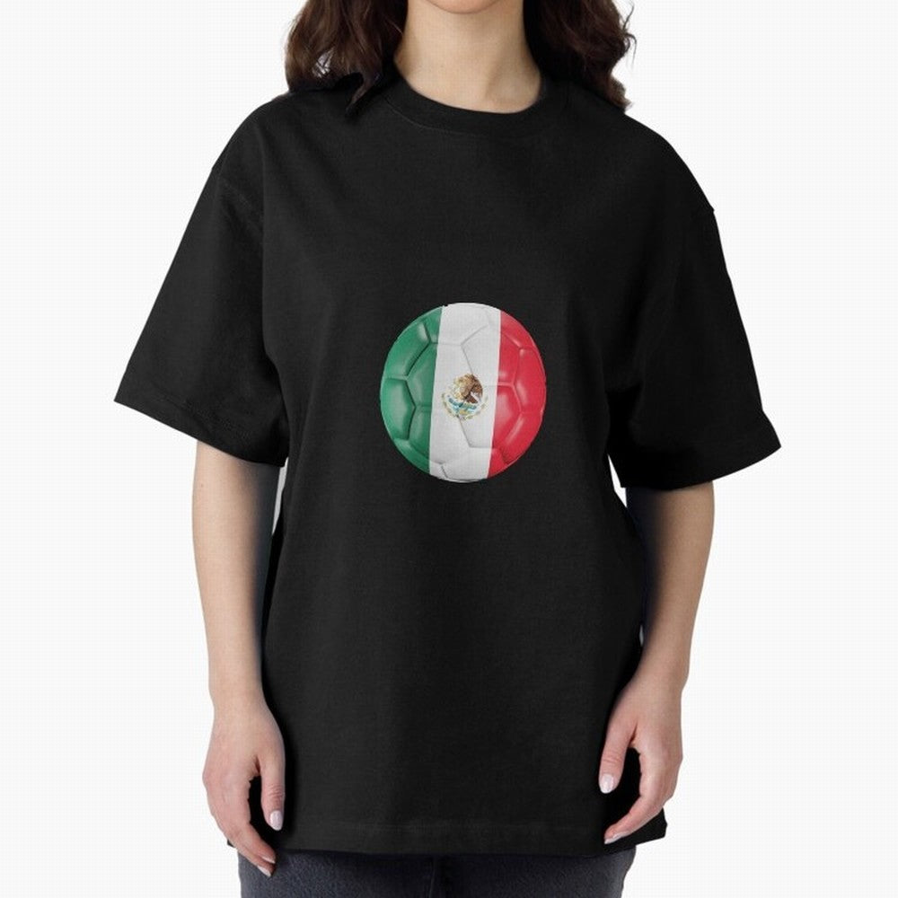 Mexico Football Oversized T-Shirt Step into FIFA World Cup 2026 USA Canada Mexico for Fans of Messi and Cristiano Ronaldo and Argentina, France and Brazil, Bringing Vintage Soccer Flavor, Modern Football Stars, National Flags and Final Night
