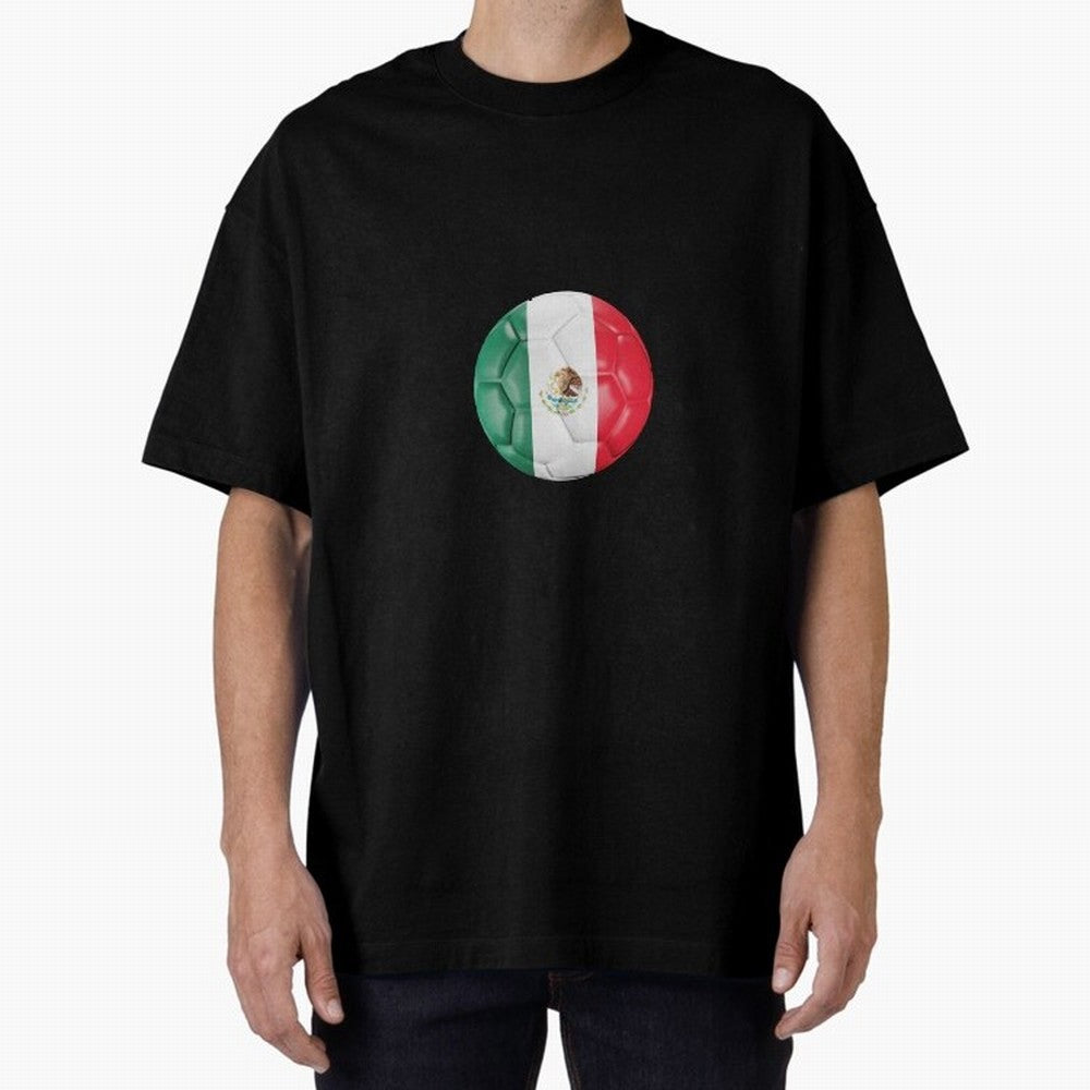 Mexico Football Oversized T-Shirt Step into FIFA World Cup 2026 USA Canada Mexico for Fans of Messi and Cristiano Ronaldo and Argentina, France and Brazil, Bringing Vintage Soccer Flavor, Modern Football Stars, National Flags and Final Night