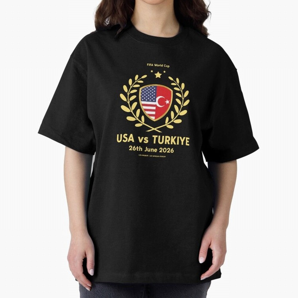 Copy of FIFA World Cup - USA v Turkiye Oversized T-Shirt Enjoy the Biggest Football Party of Match Day Hype around FIFA World Cup 2026 USA Canada Mexico, Neymar, Haaland and Cristiano Ronaldo, England, France and Netherlands, Classic Soccer