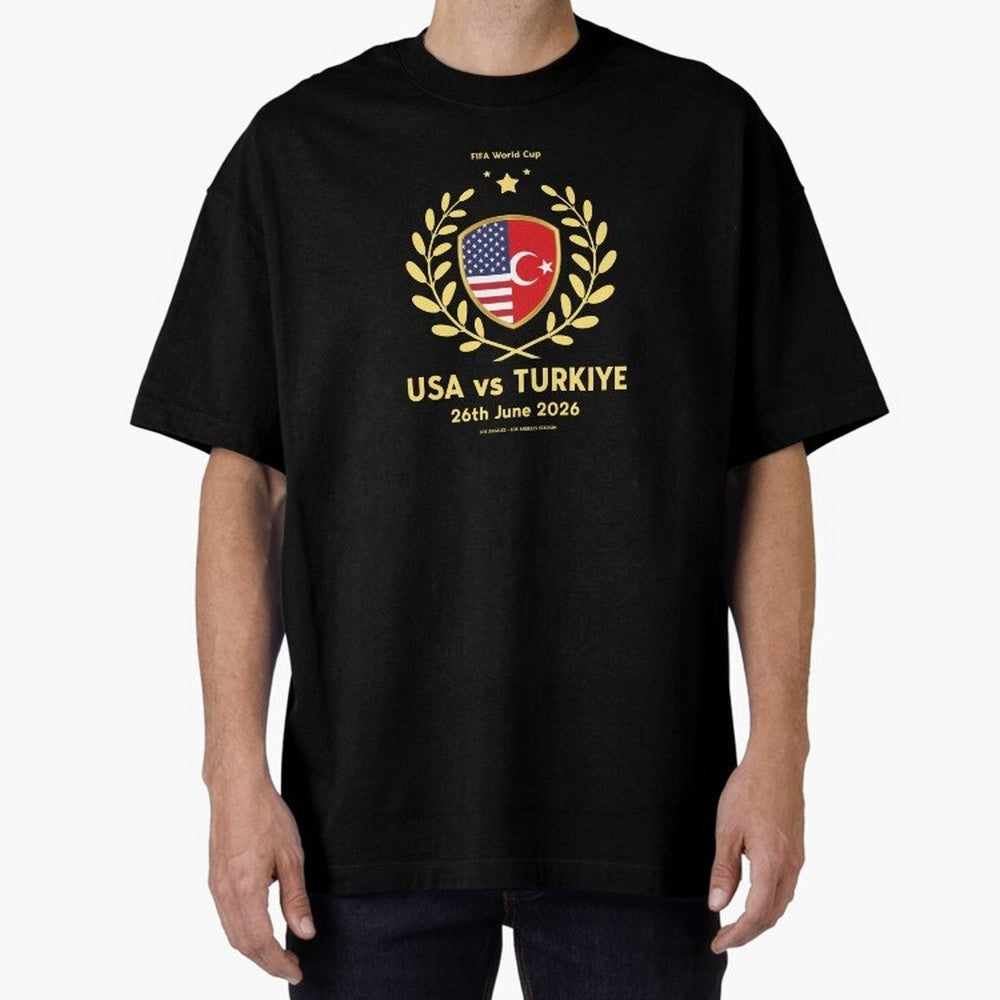 Copy of FIFA World Cup - USA v Turkiye Oversized T-Shirt Enjoy the Biggest Football Party of Match Day Hype around FIFA World Cup 2026 USA Canada Mexico, Neymar, Haaland and Cristiano Ronaldo, England, France and Netherlands, Classic Soccer