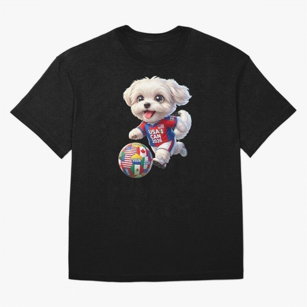 Cute Maltese Soccer Star - FIFA 2026 World Cup Edition Oversized T-Shirt Celebrate Fan Favorites in FIFA World Cup 2026 USA Canada Mexico for Fans of Cristiano Ronaldo, Haaland and CR7 and England, Bringing Champion Mindset, Group Stage Buzz,