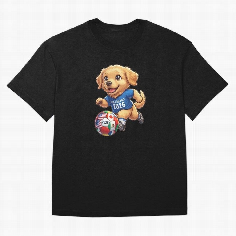 Golden Retriever Soccer Champ - World Cup 2026 Spirit Oversized T-Shirt Feel the Heartbeat of FIFA World Cup 2026 USA Canada Mexico Capturing Messi, Neymar and Mbappe, France Energy, Stadium Memories, Football Loyalty, International Chants and