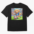 Golden Retriever Soccer Champ - World Cup 2026 Spirit Oversized T-Shirt Make Every Kick Count in Match Day Hype around FIFA World Cup 2026 Group Stage, Neymar, Haaland and Cristiano Ronaldo, Argentina, France and Brazil, Tournament Hype, Historic