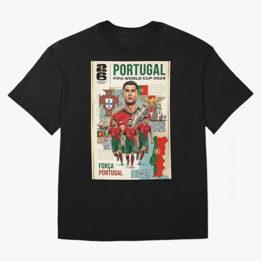Portugal 2026 ¨C In Search of Glory Oversized T-Shirt Support the FIFA World Cup 2026 Journey through Haaland and Mbappe Highlights, France and Portugal Pride, Supporter Pride, Iconic Celebrations, Legendary Names and Global Match Day Energy; Made