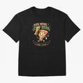 Happy Pizza Character Holding World Cup 2026 Trophy Oversized T-Shirt Bring Bold Fan Energy to the FIFA World Cup 2026 USA Canada Mexico Journey through Messi, CR7 and Mbappe Highlights, France Pride, Classic Soccer Heritage, Championship Pressure,