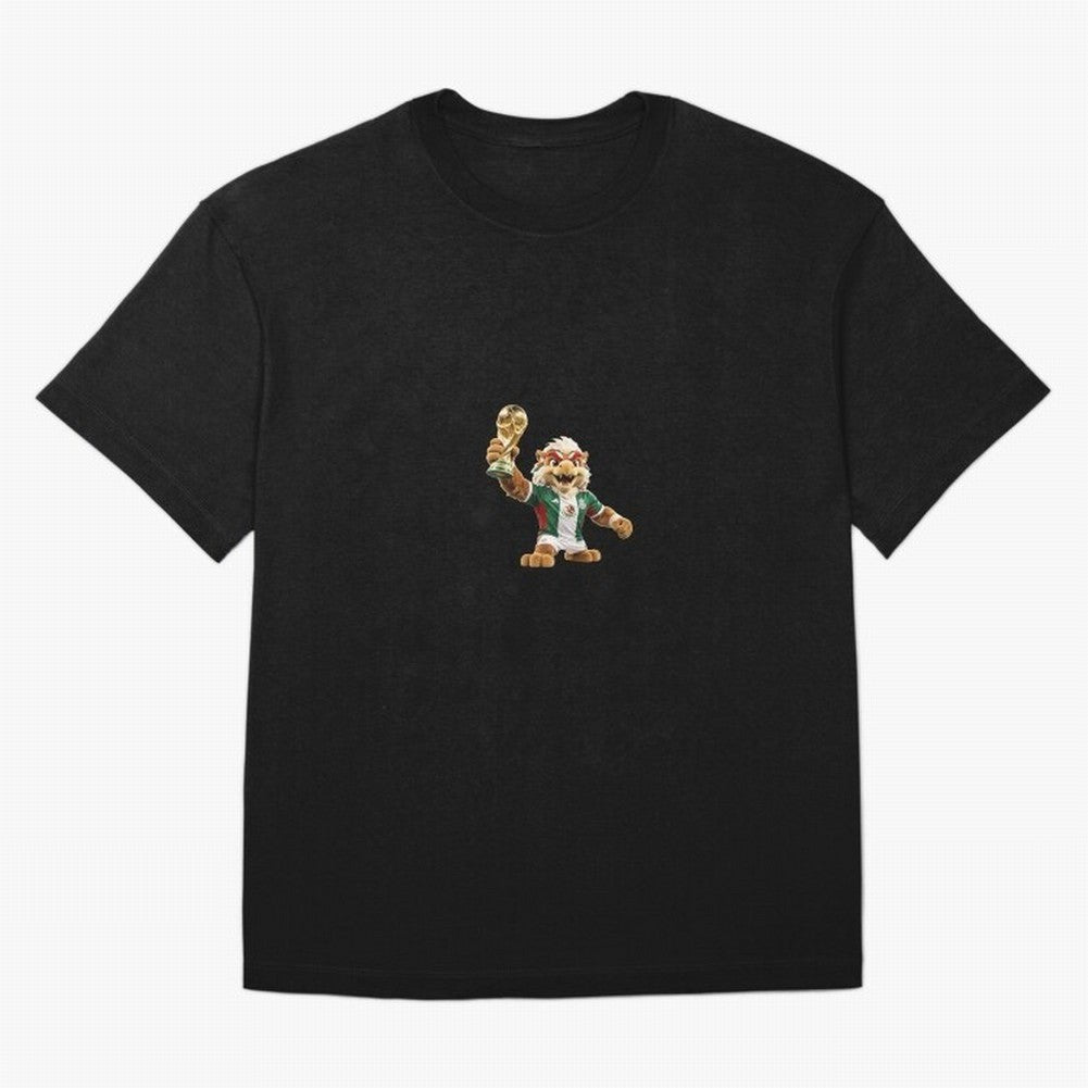 Mexico Soccer Mascot Champion - Mexican Football Victory Trophy 2026 Oversized T-Shirt Bring Stadium Energy to Global Football Passion for FIFA World Cup 2026 USA Canada Mexico, Made for Messi, Neymar and Mbappe, Netherlands, Goal Celebration