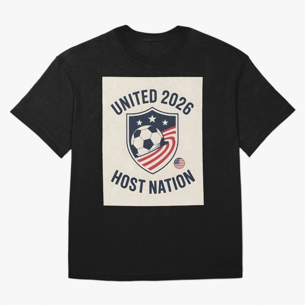 United 2026 USA World Cup Host Nation Soccer Crest T-Shirt Oversized T-Shirt Celebrate the Road through Match Day Hype around FIFA World Cup 2026 Group Stage, Messi, Neymar and Mbappe, Spain, Classic Soccer Heritage, Championship Pressure, Fan