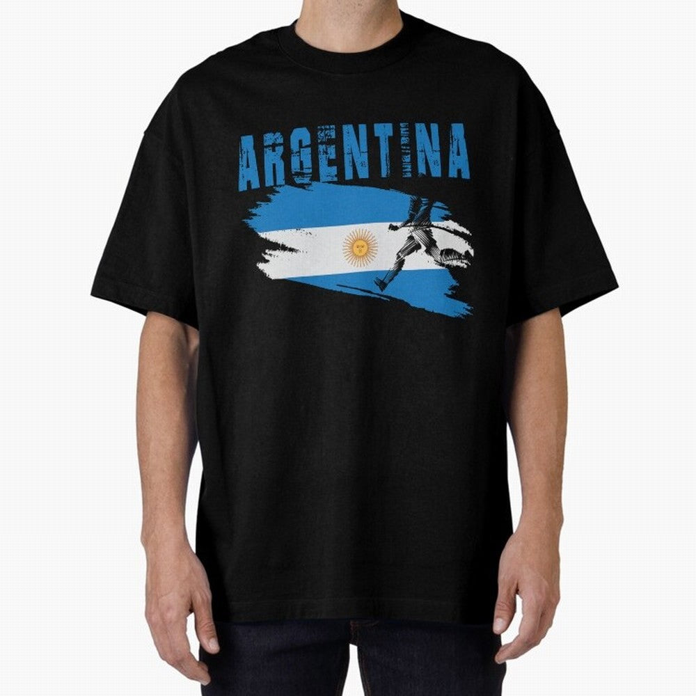 Argentina World Cup 2026 ¨C Pride in Motion Oversized T-Shirt Carry National Pride through FIFA World Cup 2026 USA Canada Mexico for Fans of Neymar, Haaland and Cristiano Ronaldo and Portugal, Bringing Football History, Final Match Energy, Crowd