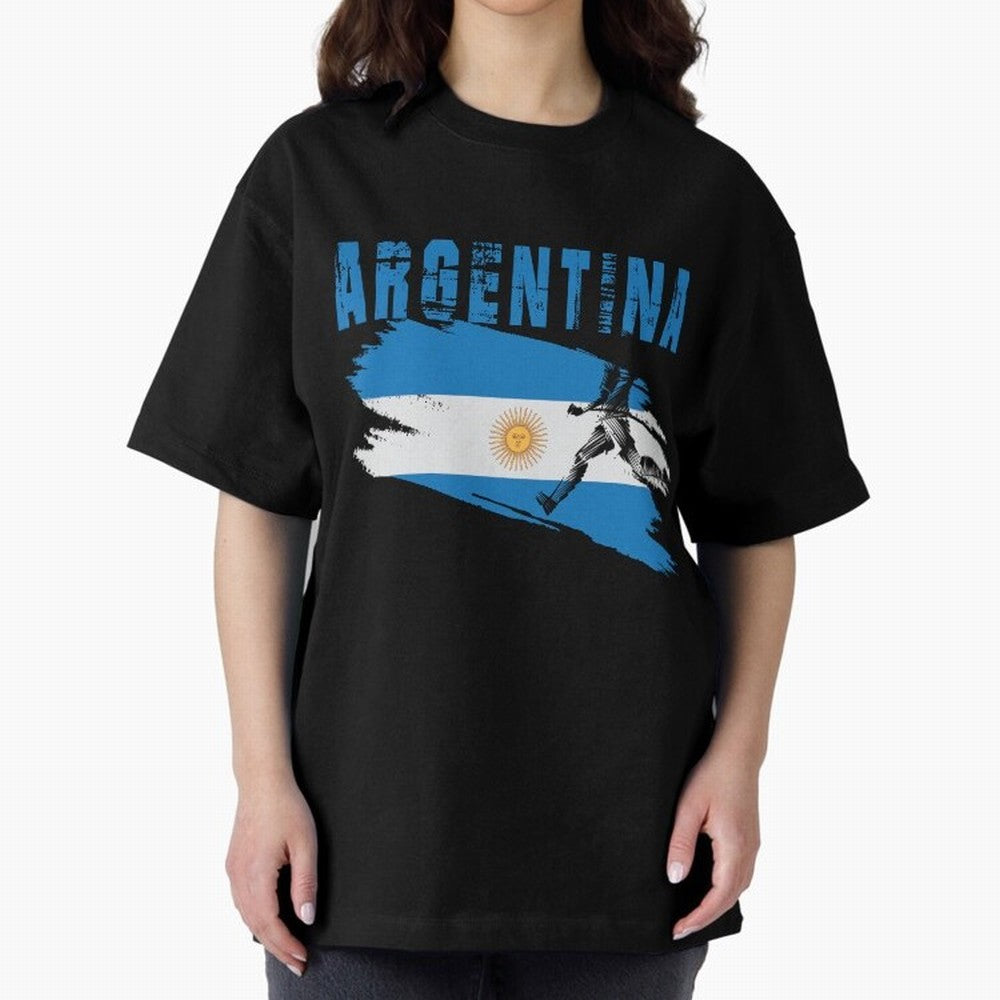 Argentina World Cup 2026 ¨C Pride in Motion Oversized T-Shirt Carry National Pride through FIFA World Cup 2026 USA Canada Mexico for Fans of Neymar, Haaland and Cristiano Ronaldo and Portugal, Bringing Football History, Final Match Energy, Crowd