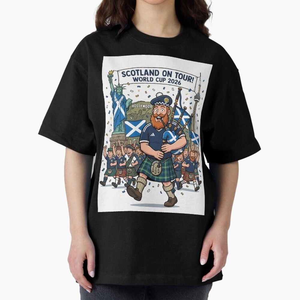 World Cup 2026 Tour Oversized T-Shirt Enjoy the Biggest Football Party of FIFA World Cup 2026 USA Canada Mexico Made for Mbappe, Portugal, Spain and Germany Energy, Championship Spirit, Famous Goals, Roaring Crowds and International Football Unity;