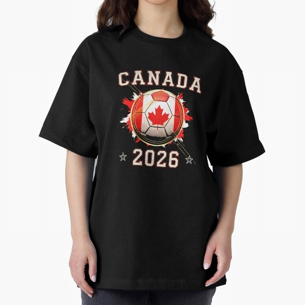 Front Print Canada Soccer World Cup 2026 - Canadian Fan Gift T-Shirt_84561562 Oversized T-Shirt Back Your Heroes with FIFA World Cup 2026 Inspired by Neymar, France and Portugal Energy, Retro Football Energy, Iconic Rivalries, Trophy Chase Drama