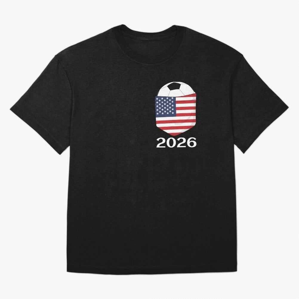 Soccer 2026 USA in the breast pocket Oversized T-Shirt Make Every Kick Count in the FIFA World Cup 2026 Journey through Mbappe Highlights, France Pride, Tournament Hype, Historic Matchups, Family Viewing Parties and Global Sports Pride; Made for