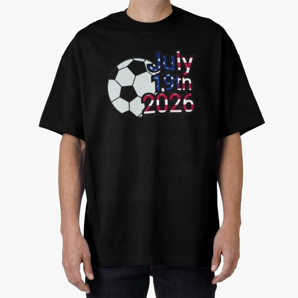 2026 USA Oversized T-Shirt Celebrate Classic Football Spirit in Match Day Hype around FIFA World Cup 2026 USA Canada Mexico, Mbappe, Brazil, Classic Soccer Heritage, Championship Pressure, Fan Loyalty and International Pride; Perfect for Fans,
