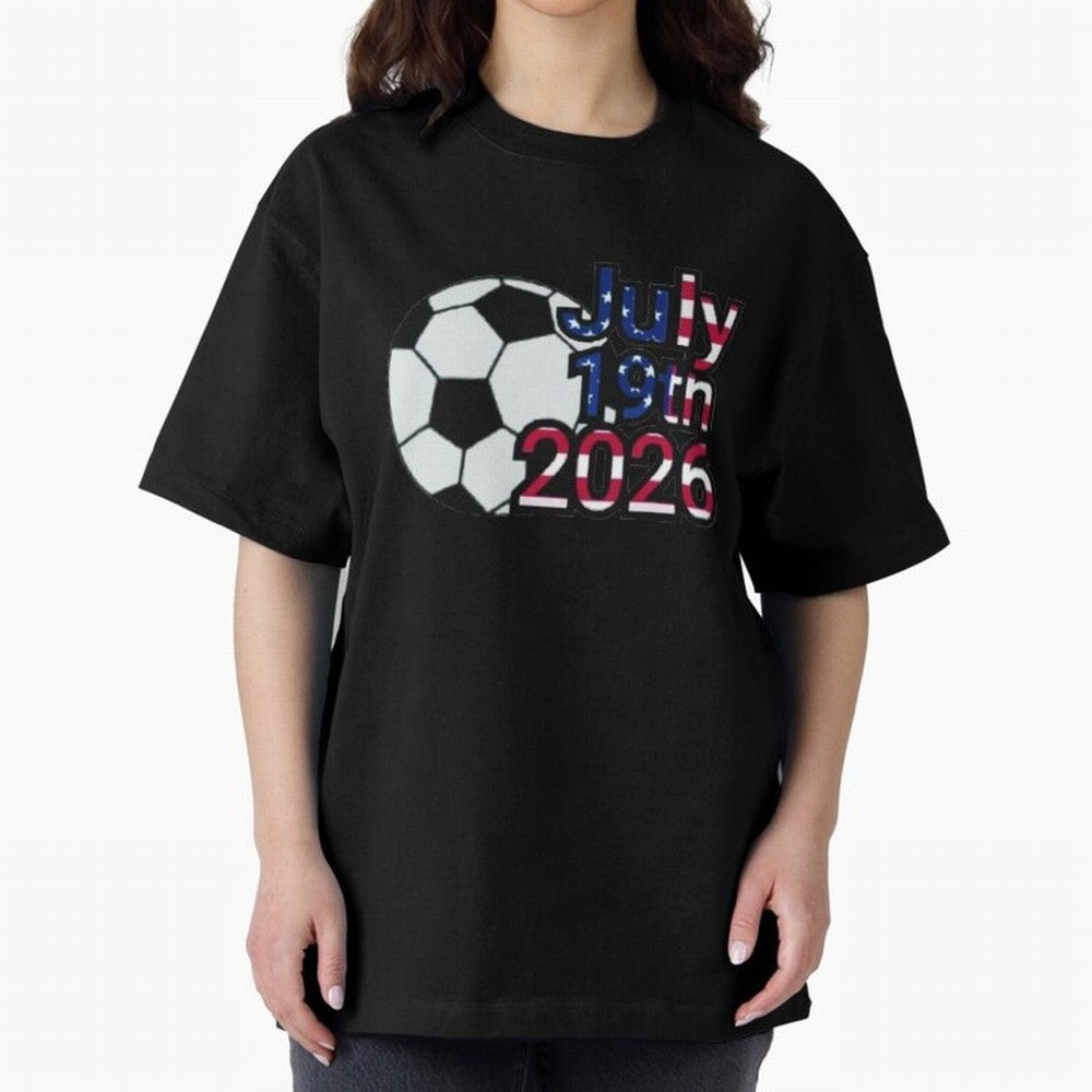 2026 USA Oversized T-Shirt Celebrate Classic Football Spirit in Match Day Hype around FIFA World Cup 2026 USA Canada Mexico, Mbappe, Brazil, Classic Soccer Heritage, Championship Pressure, Fan Loyalty and International Pride; Perfect for Fans,