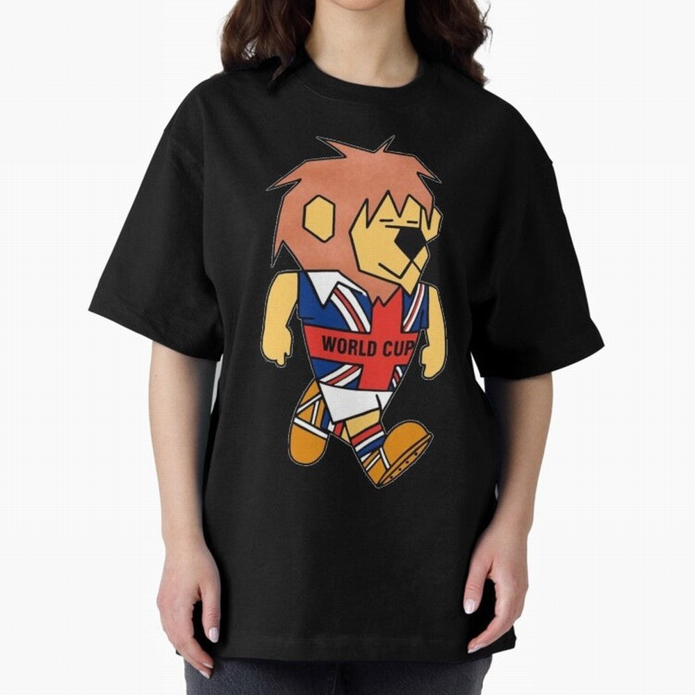 World Cup Willie 1966. Oversized T-Shirt Remember FIFA World Cup 2026 USA Canada Mexico Spirit, Centered on England and Germany, Haaland and Mbappe, Champion Mindset, Group Stage Buzz, Knockout Tension and Passionate Fan Culture; Perfect for People
