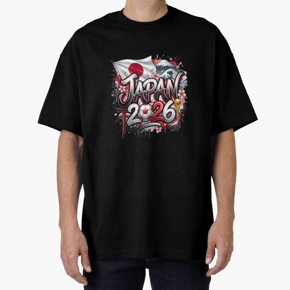 Japan World Cup 2026 Football Legacy Oversized T-Shirt Upgrade FIFA World Cup 2026 for Fans of Haaland and Mbappe and Brazil, Bringing Stadium Chants, National Pride, Trophy Dreams and Unforgettable Football Memories; Ideal for Fans Who Follow