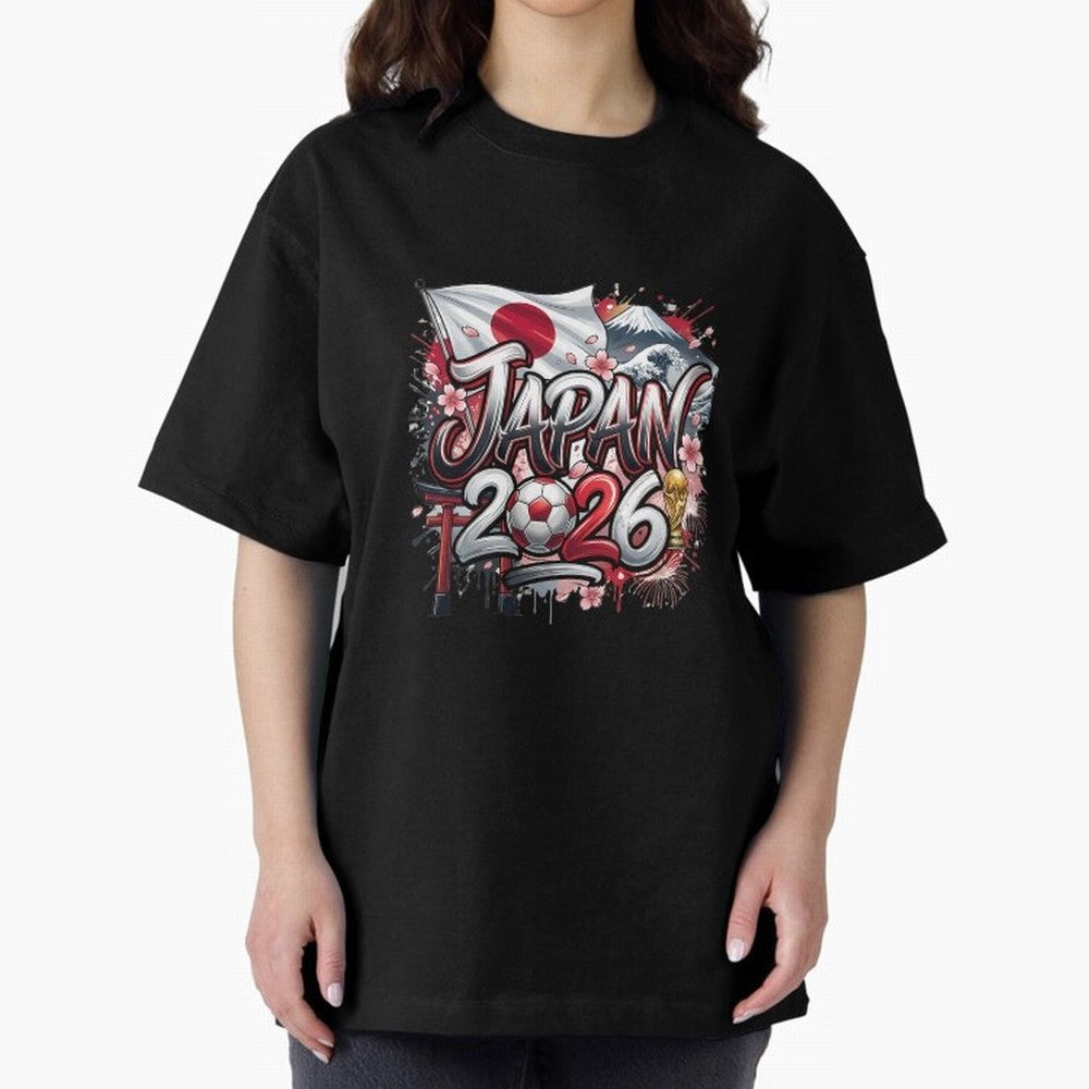 Japan World Cup 2026 Football Legacy Oversized T-Shirt Upgrade FIFA World Cup 2026 for Fans of Haaland and Mbappe and Brazil, Bringing Stadium Chants, National Pride, Trophy Dreams and Unforgettable Football Memories; Ideal for Fans Who Follow