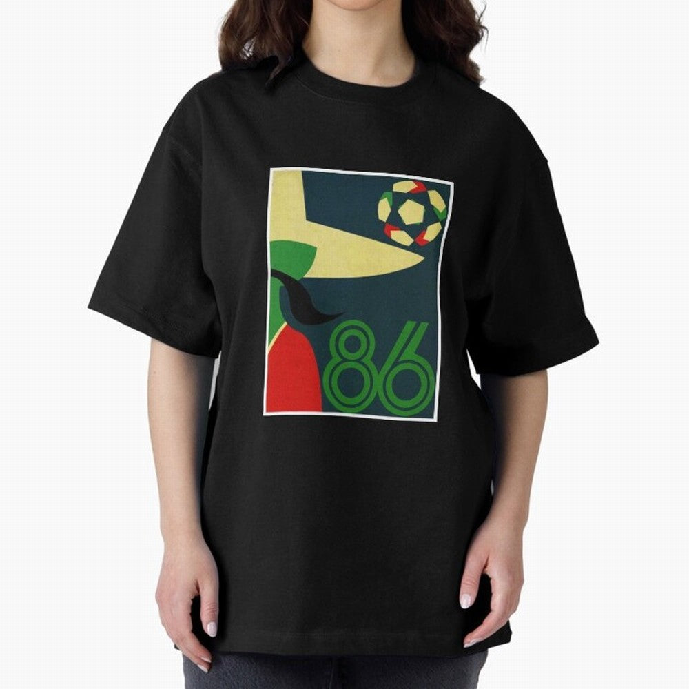 World Cup in Mexico 1986 Oversized T-Shirt Cheer for FIFA World Cup 2026 Capturing CR7 and Messi, Brazil Energy, Classic Soccer Heritage, Championship Pressure, Fan Loyalty and International Pride; Made for Die Hard Supporters, Soccer Lovers, Game