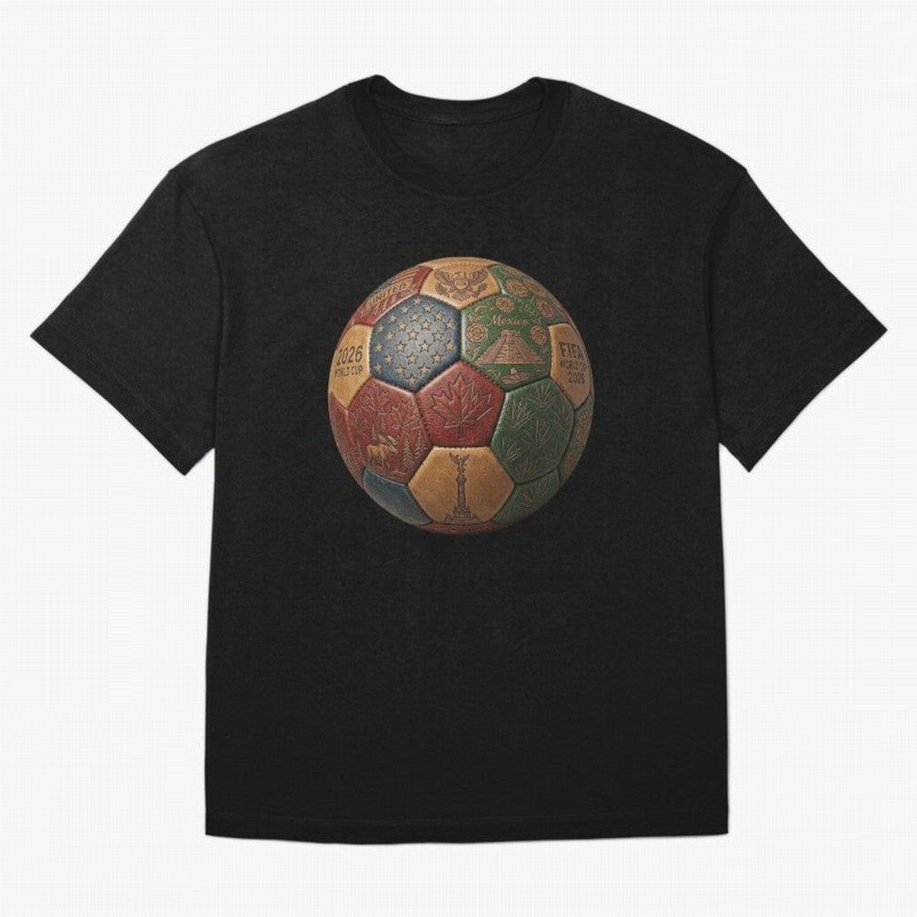 Artistic Ball for the 2026 World Cup ¨C USA, Mexico & Canada Football Design Oversized T-Shirt Mark FIFA World Cup 2026 Group Stage Featuring Cristiano Ronaldo, Haaland and CR7, Portugal Energy, Game Day Rituals, Football Legends, Country Pride and