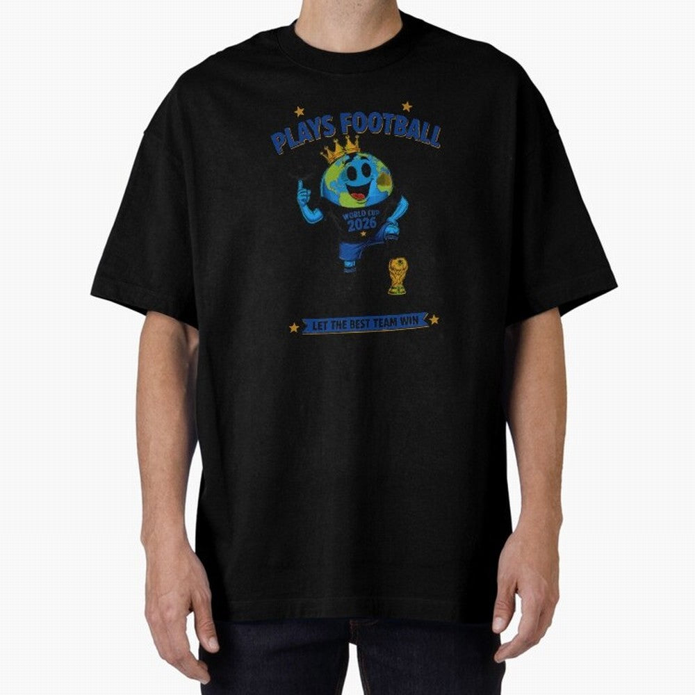 Soccer Oversized T-Shirt Feel the Heartbeat of FIFA World Cup 2026 USA Canada Mexico Highlighting CR7, England, France and Netherlands Energy, Championship Spirit, Famous Goals, Roaring Crowds and International Football Unity; Perfect for Fans,