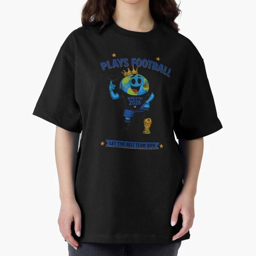 Soccer Oversized T-Shirt Feel the Heartbeat of FIFA World Cup 2026 USA Canada Mexico Highlighting CR7, England, France and Netherlands Energy, Championship Spirit, Famous Goals, Roaring Crowds and International Football Unity; Perfect for Fans,