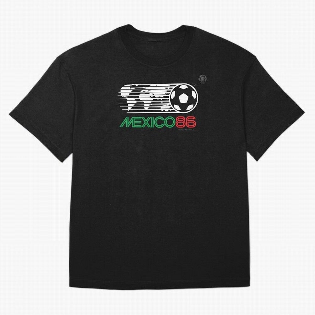 Mexico 86 Logo Tribute ¨C Retro Soccer World Cup Inspired Graphic | Vintage Mexican Football Art | Ruben Santiago Creative Oversized T-Shirt Bring International Match Energy to FIFA World Cup 2026 for Fans of Messi, CR7 and Mbappe and Spain,