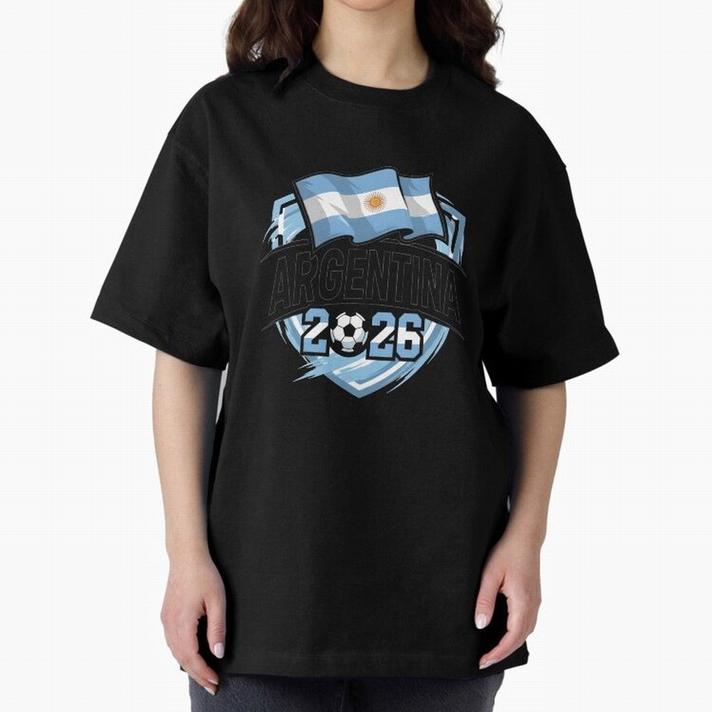 ARGENTINA World Cup 2026 Poster ¨C ARGENTINA Football Oversized T-Shirt Relive the Noise and Pride of FIFA World Cup 2026 Featuring Mbappe and Neymar, Brazil, Portugal and Argentina Energy, Soccer Culture, Superstar Moments, National Team Dreams