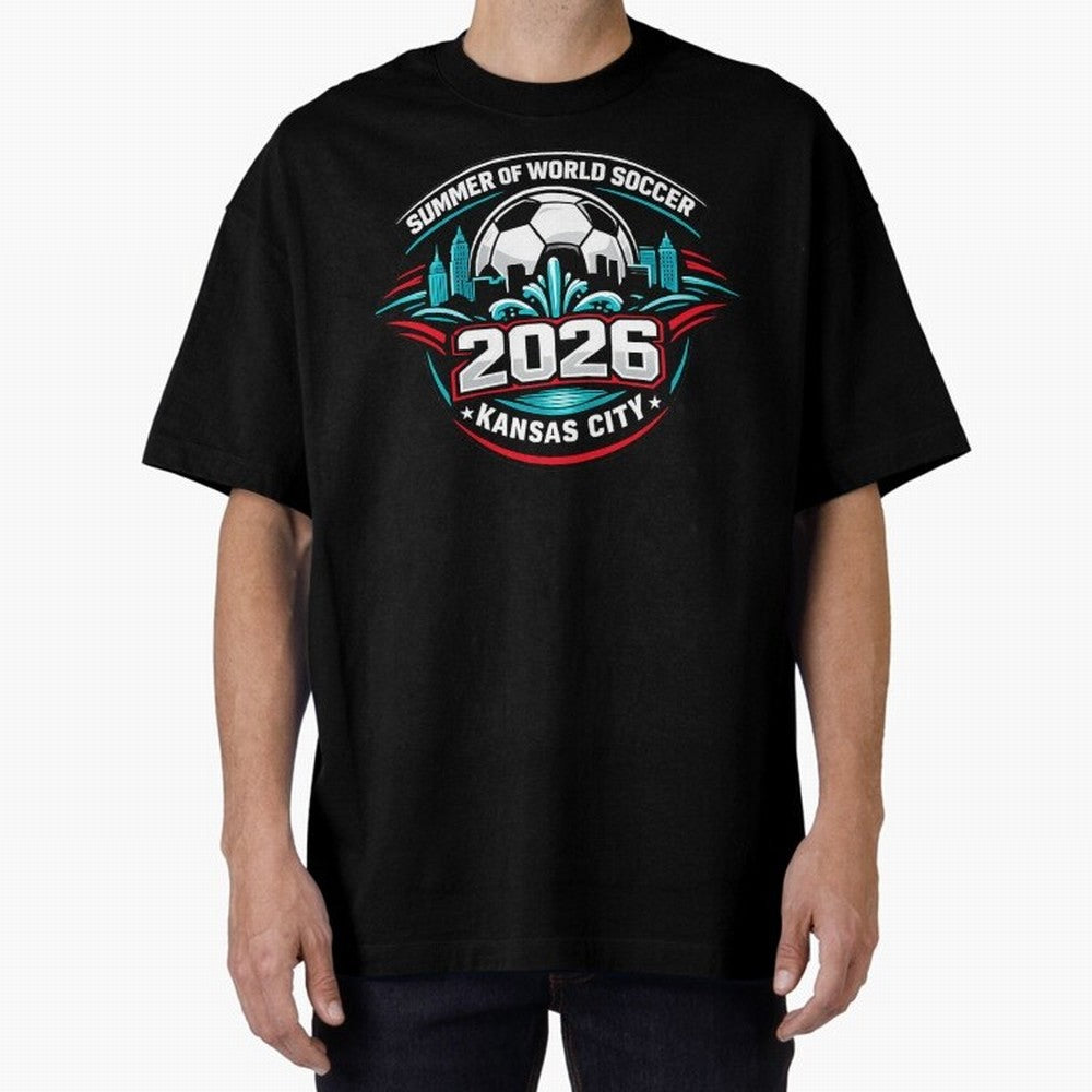 World Soccer Tournament Cup 2026 Kansas City Oversized T-Shirt Bring Global Tournament Vibes to FIFA World Cup 2026 Group Stage for Fans of Messi, CR7 and Mbappe and Brazil, Portugal and Argentina, Bringing Football History, Final Match Energy,
