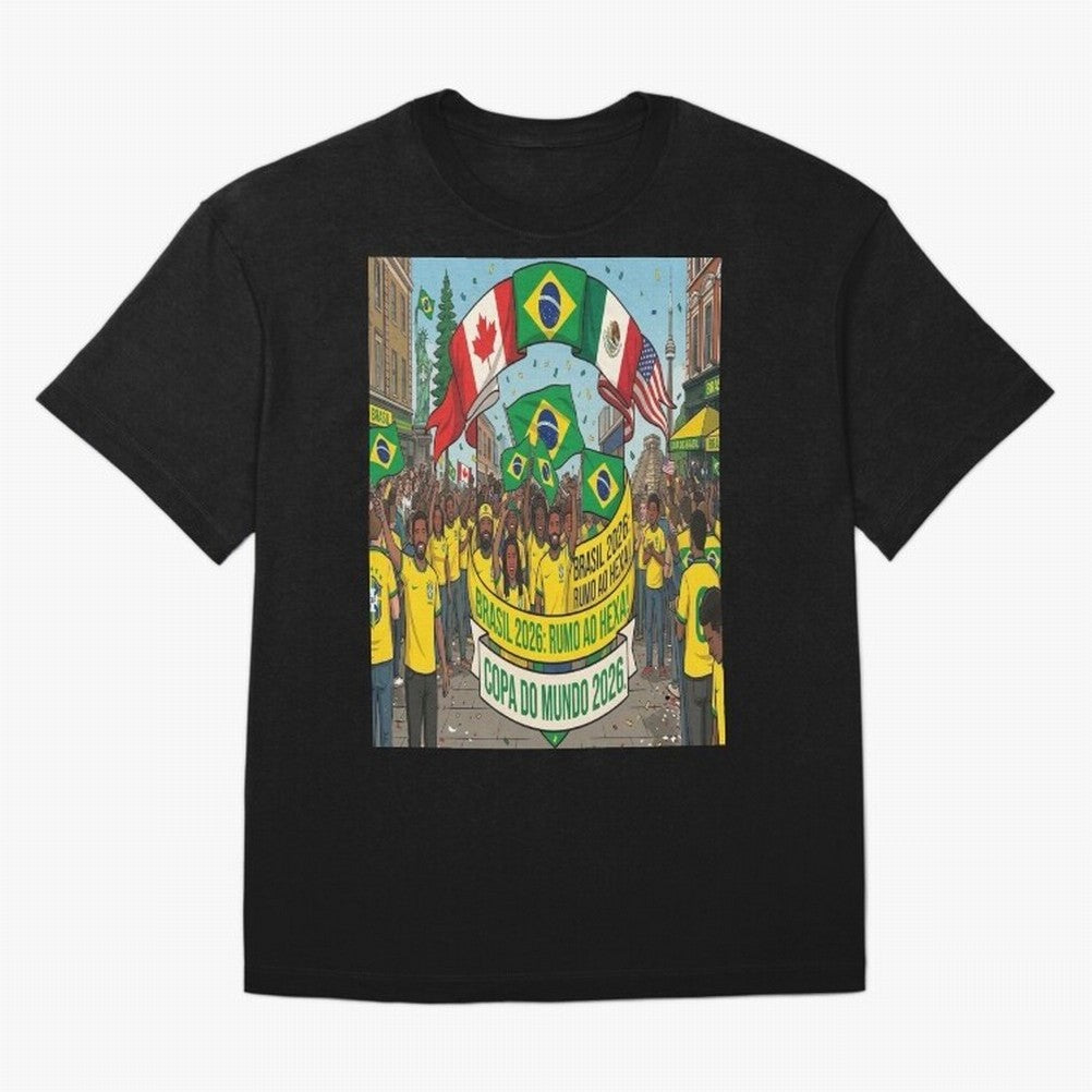 Brazil World Cup 2026 Oversized T-Shirt Represent the Passion of Global Football Passion for FIFA World Cup 2026 USA Canada Mexico, Capturing Neymar, Haaland and Cristiano Ronaldo, England, France and Netherlands, Goal Celebration Energy, Supporter