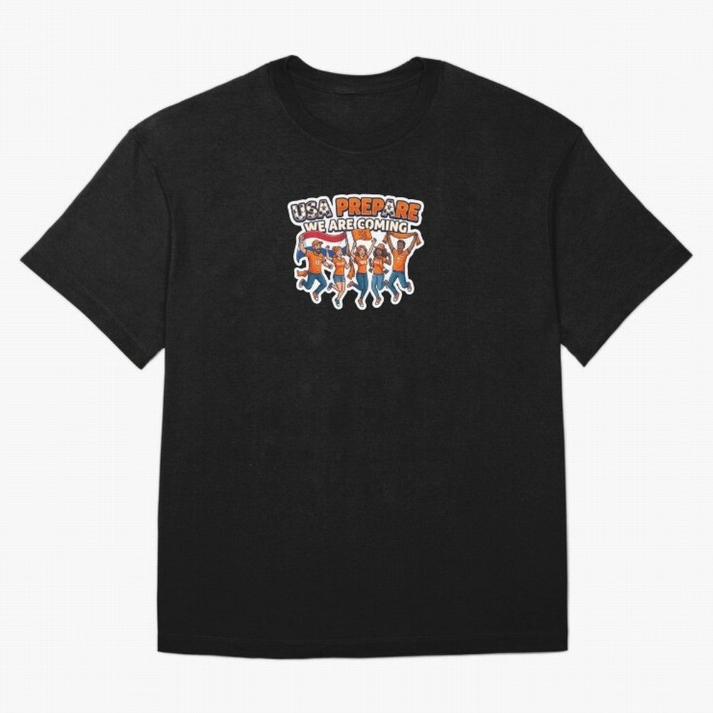 Netherlands Soccer Fans 2026 Sticker We Are Coming Oversized T-Shirt Support FIFA World Cup 2026 for Fans of Haaland and Mbappe and Netherlands, Bringing Game Day Rituals, Football Legends, Country Pride and the Road to the Final; Perfect for