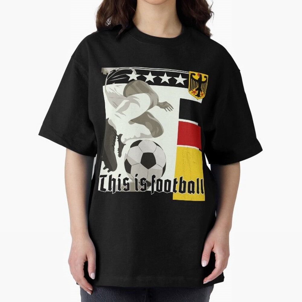 This is football! Fan Design Germany 2026 Oversized T-Shirt Follow the Final Road of Global Football Passion for FIFA World Cup 2026 Group Stage, Built around Haaland, Brazil, Vintage Soccer Flavor, Modern Football Stars, National Flags and Final