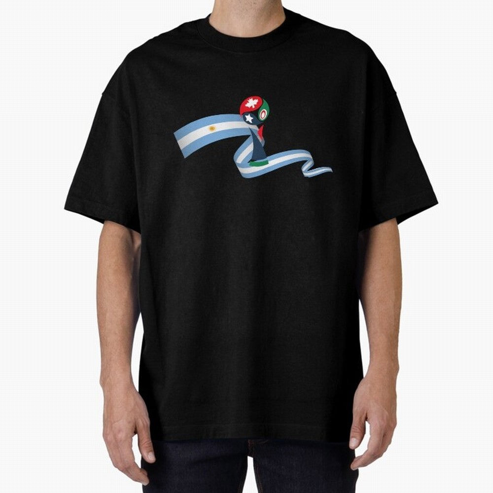 World Cup 2026 Team Argentina Oversized T-Shirt Honor Football Greatness during FIFA World Cup 2026 Group Stage for Fans of Mbappe and England, Bringing Retro Football Energy, Iconic Rivalries, Trophy Chase Drama and Stadium Atmosphere; Made for