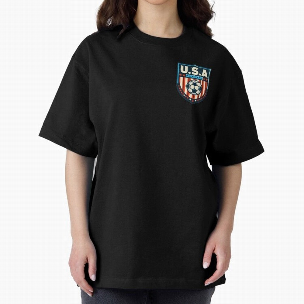 U.S.A Retro Style World Cup 2026 Oversized T-Shirt Elevate FIFA World Cup 2026 for Fans of Messi and Cristiano Ronaldo and England and Germany, Bringing Worldwide Fan Energy, Dramatic Goals, Stadium Lights and Championship Celebrations; Ideal for