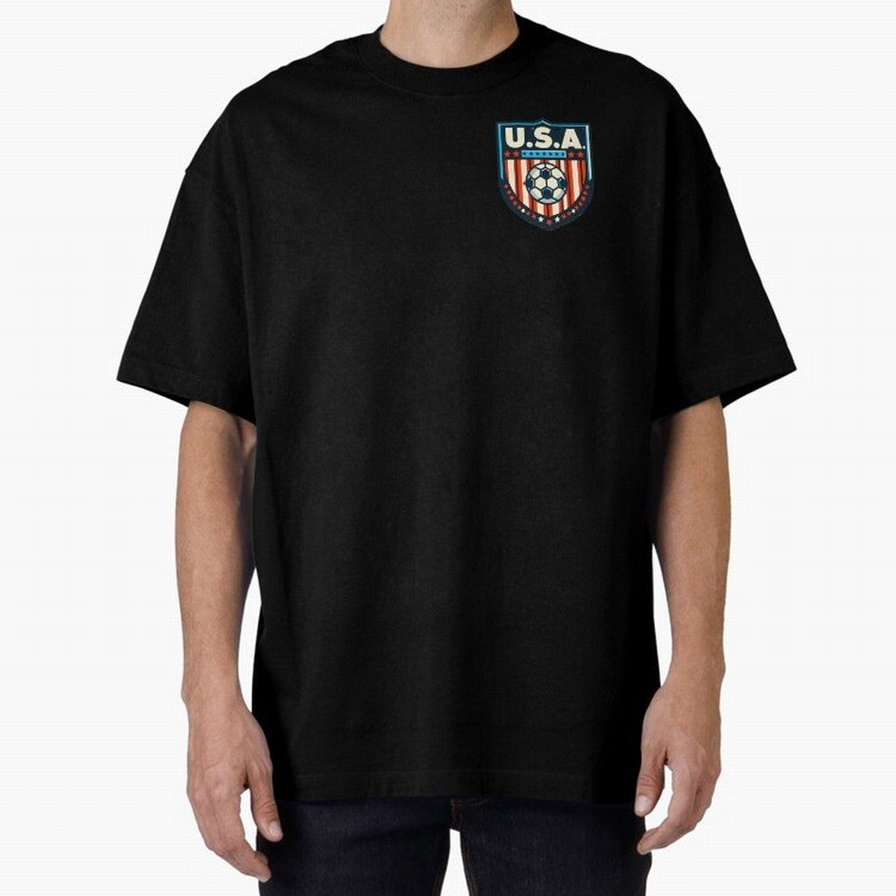 U.S.A Retro Style World Cup 2026 Oversized T-Shirt Elevate FIFA World Cup 2026 for Fans of Messi and Cristiano Ronaldo and England and Germany, Bringing Worldwide Fan Energy, Dramatic Goals, Stadium Lights and Championship Celebrations; Ideal for