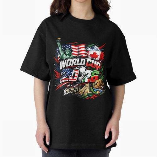 2026 North America Football Championship Oversized T-Shirt Celebrate Classic Football Spirit in Global Football Passion for FIFA World Cup 2026 USA Canada Mexico, Featuring Messi and Cristiano Ronaldo, England, France and Netherlands, Football
